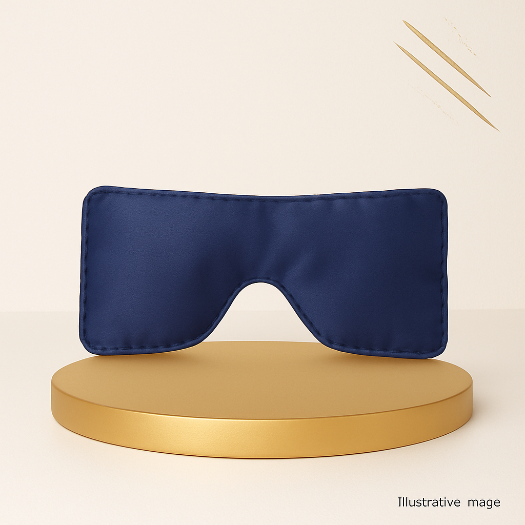 Eye pillow  crafted with satin fabric - Navy Blue