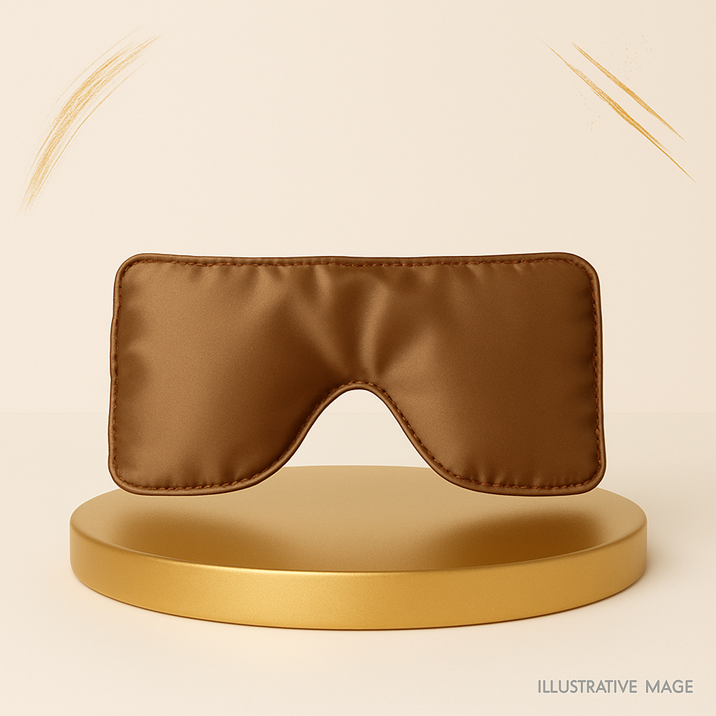 Eye pillow  crafted with satin fabric - Brown