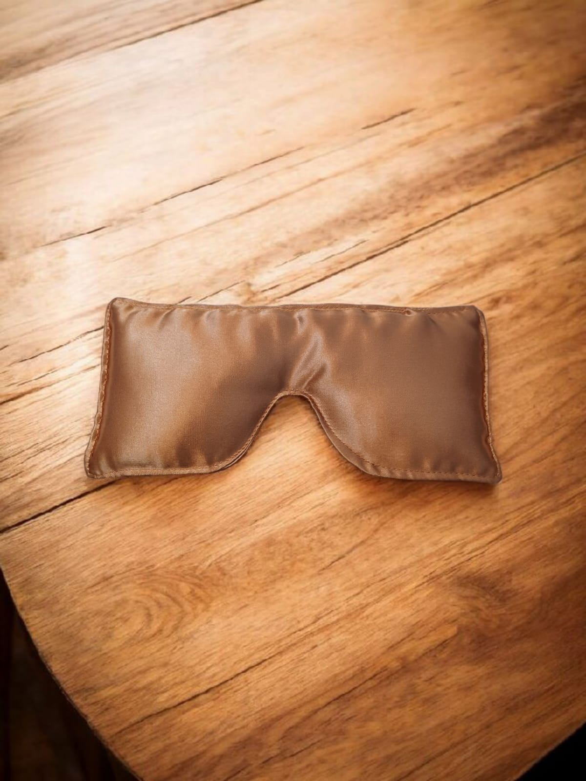 Eye pillow  crafted with satin fabric - Brown