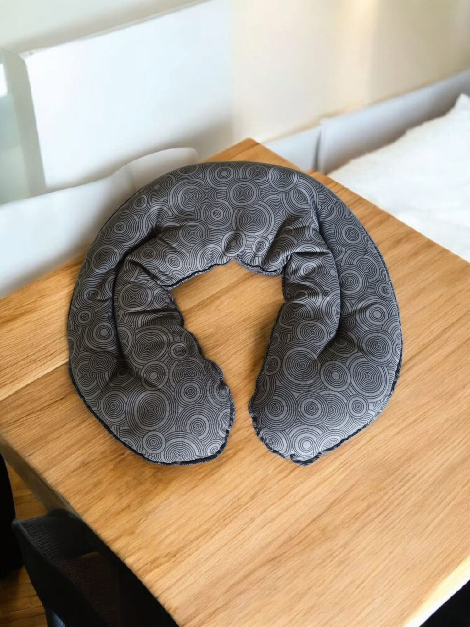 Neck Pillow 100% Cotton - Texture Grey