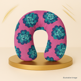 Neck Pillow 100% Cotton - Texture pink and blue