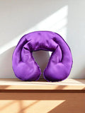 Neck Pillow in Satin Fabric - Purple