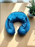 Neck Pillow in Satin Fabric - Blue king
