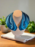 Neck Pillow in Satin Fabric - Blue king