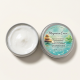 Crema de magnesio abierta con su tapa