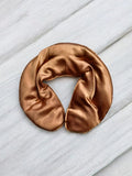 Neck Pillow in Satin Fabric - Golden Brown